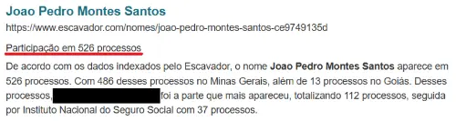Histórico de Processos do Dr. João Pedro Montes Santos, advogado trabalhista Uberlândia